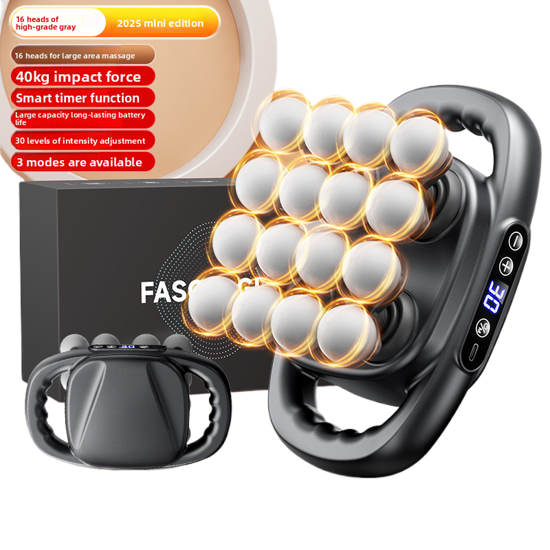 Fascia gun with multiple heads for back and waist relaxation