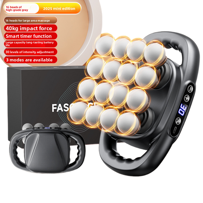 Fascia gun with multiple heads for back and waist relaxation