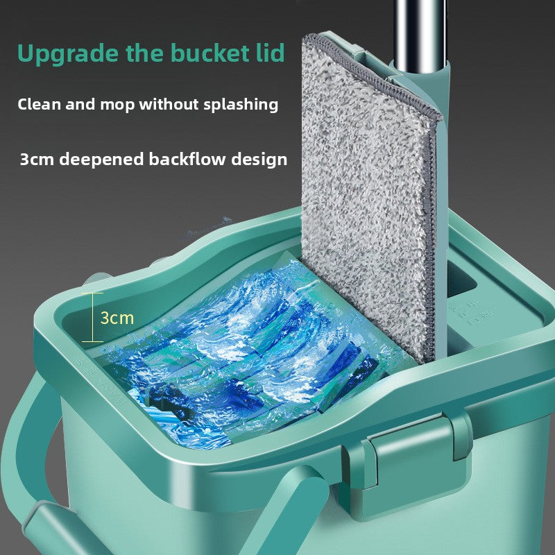 Scraper-Free Flat Mop with Bucket