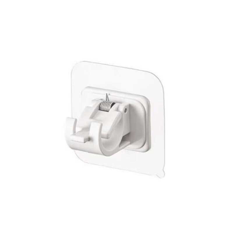 Plastic White Hanging Curtain Rods Home Clamp Hooks Bathroom Shower Curtain Rod Fixed Clip Wall Hooks