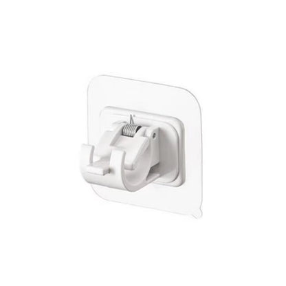 Plastic White Hanging Curtain Rods Home Clamp Hooks Bathroom Shower Curtain Rod Fixed Clip Wall Hooks