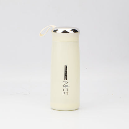 Portable double-walled glass cup