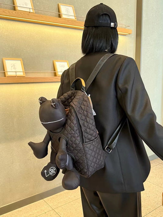 Fashion Frog Design Backpack with Laptop Compartment