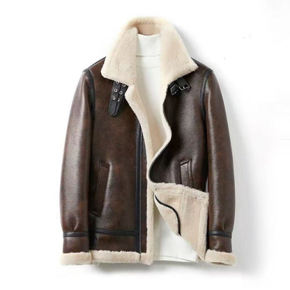 Mens Faux Leather Winter Jacket