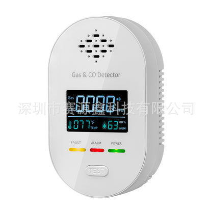 Four-in-One Gas Leak and Carbon Monoxide Detector with Temperature Humidity Alarm