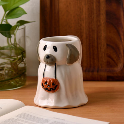 Cute Creative Puppy Hand-Painted Pumpkin Cup
