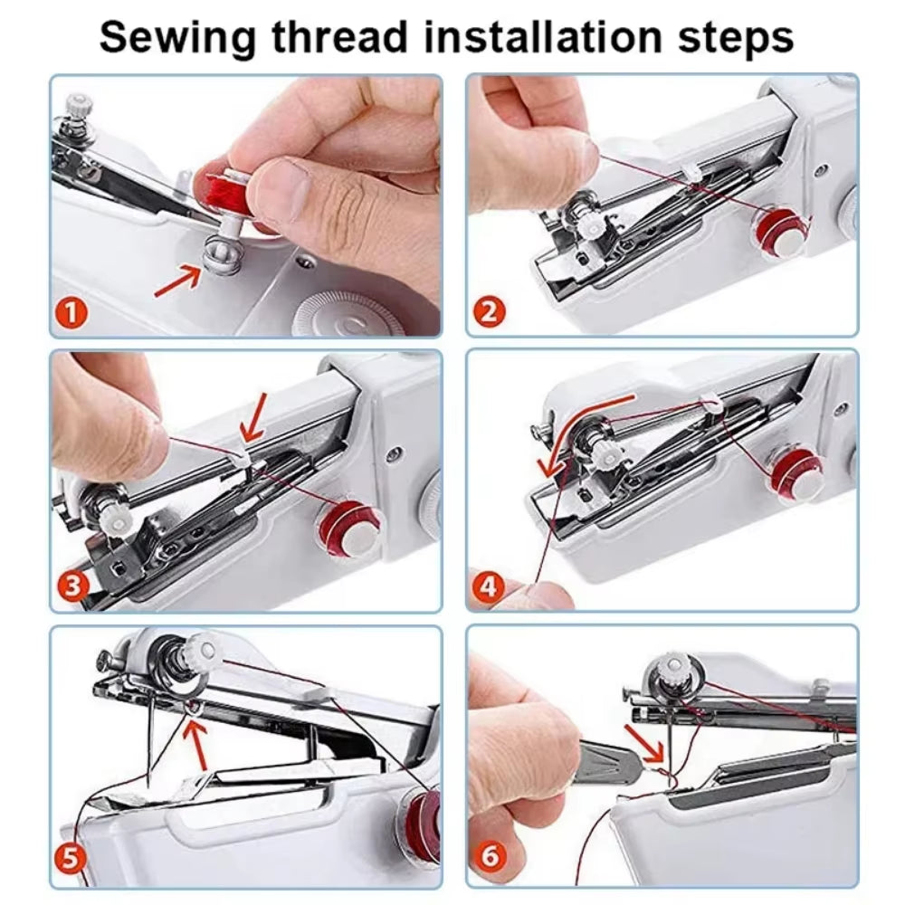 New Hand Sewing Machine Portable Sewing Machine Quick Handheld Sewing Tool Mini Electric Home DIY Apparel Supplies Arts Crafts