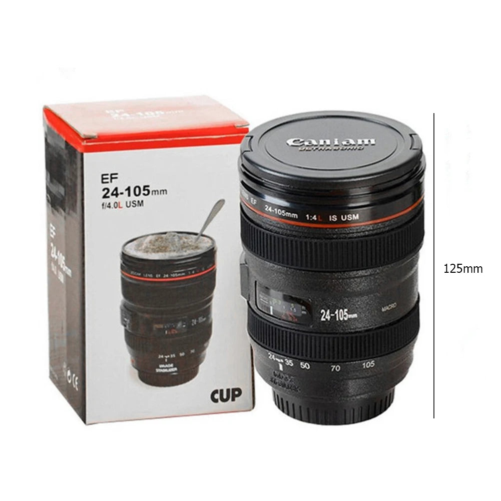 Stainless Steel SLR Camera Coffee Lens Mug Camera White Black Coffee Mug Coffee Cups Creative Emulation Mug Gift 50-400Ml