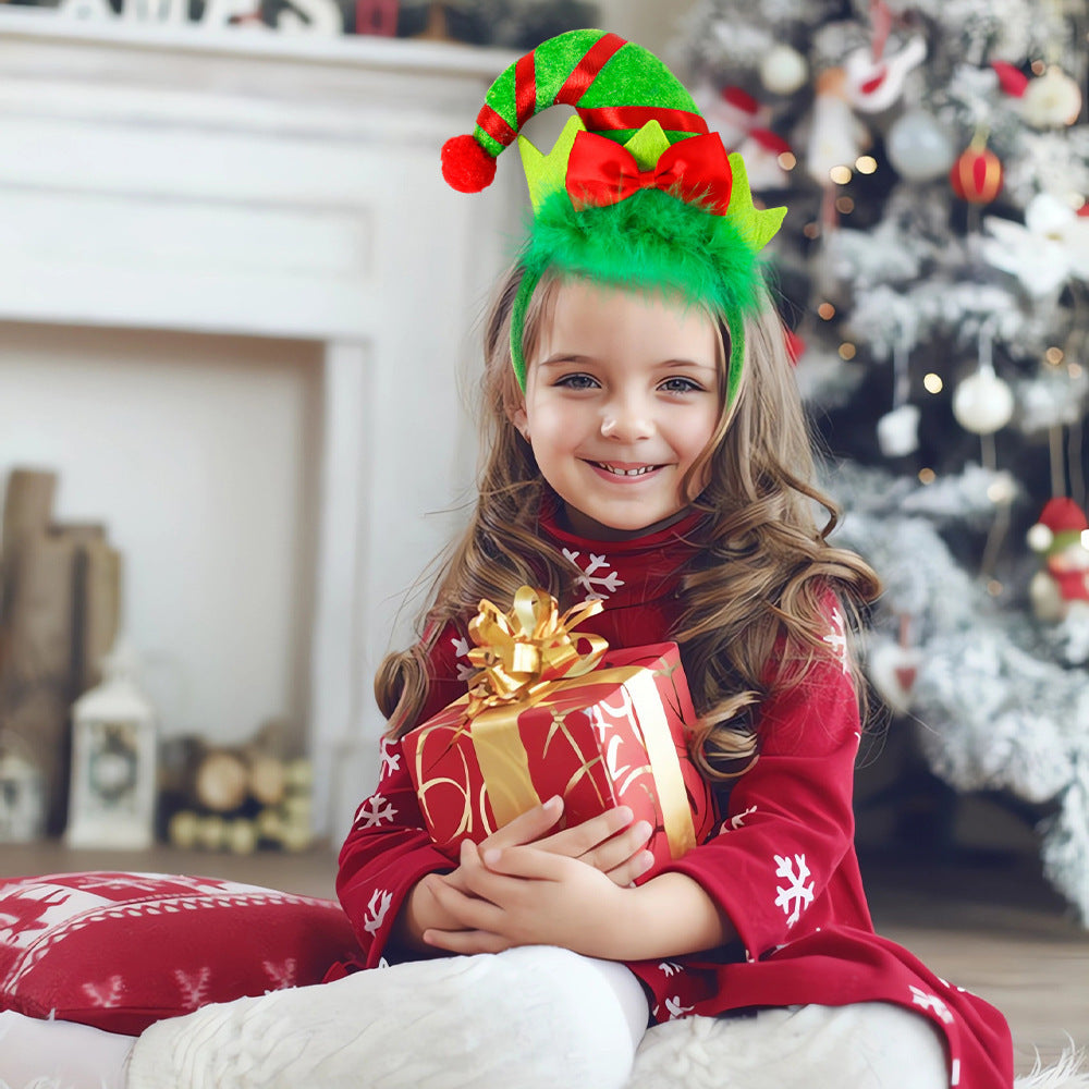 Christmas Party Headband Fun Santa Hat Reindeer Antlers Hair Accessories