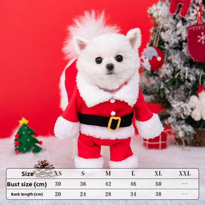 Dog Christmas Costume Upright Outfit with Hat