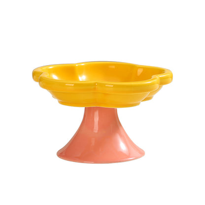 Creative Flower Ceramic Pet Bowl