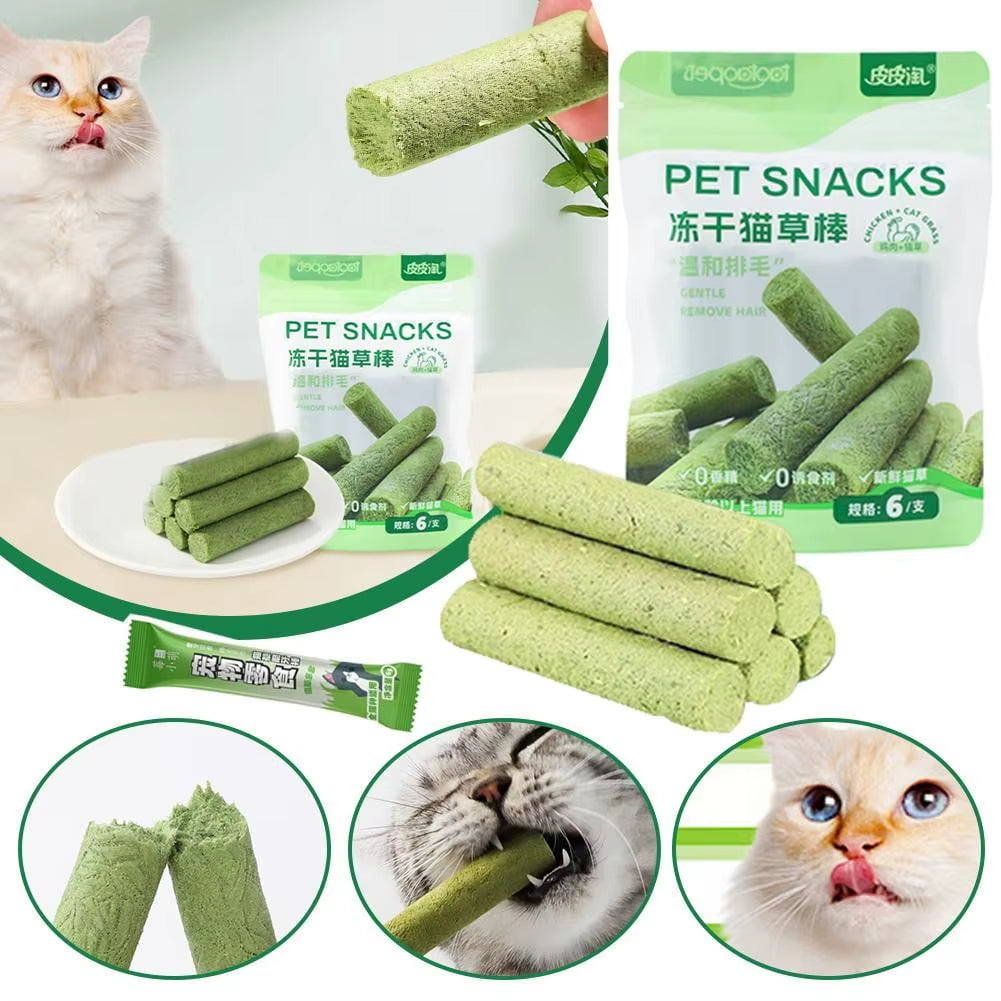 Dried Cat Grass Stick, Cat Hair Removal Ball, Gentle Grooming Cat Snacks, Cat Grass Grinding Stick, Hair Removal Cat Ball