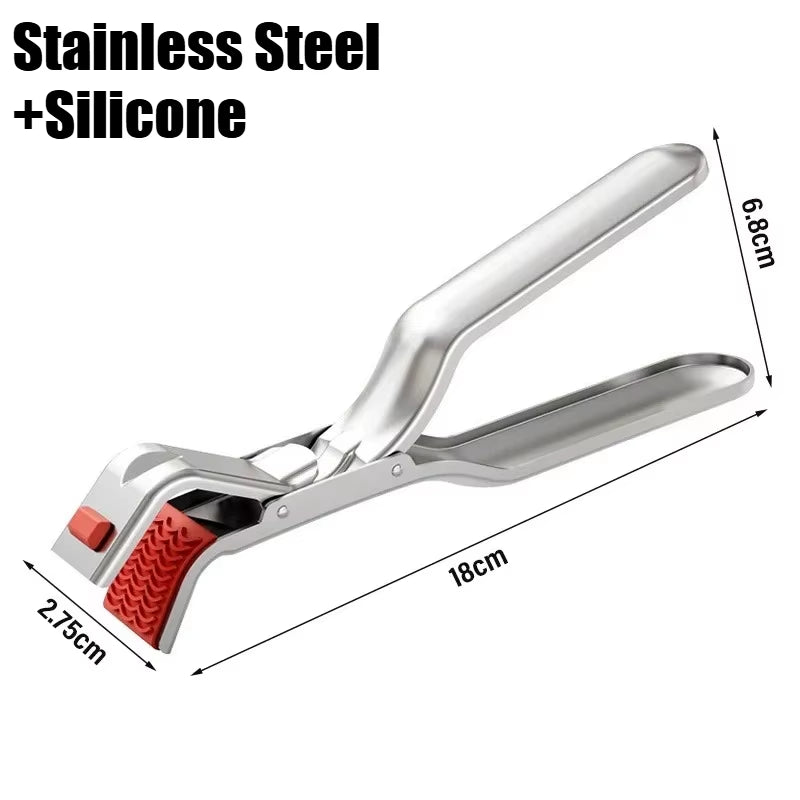 Stainless Steel Gripper Clips Hot Dish Plate Anti-Scald Clip Non-Slip Bowls Clamp Holder for Frying Pans Air Fryer Steamers Oven