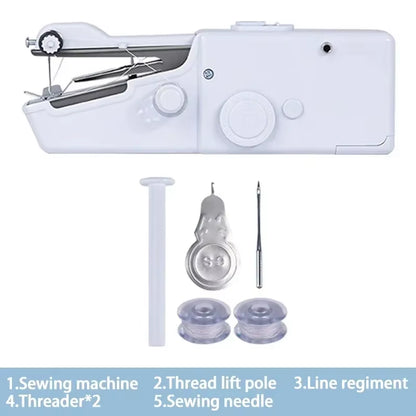 New Hand Sewing Machine Portable Sewing Machine Quick Handheld Sewing Tool Mini Electric Home DIY Apparel Supplies Arts Crafts