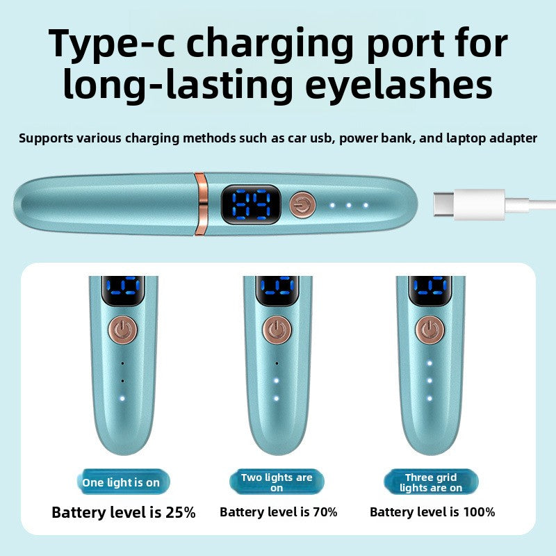 Electric eyelash curling and heating device