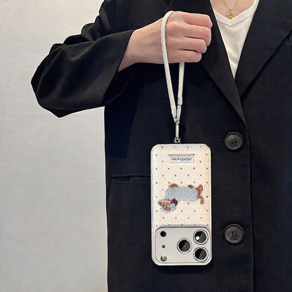 Polka dot sweater puppy phone case