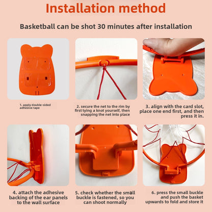 Foldable No-Drill Basketball Hoop for Home Use