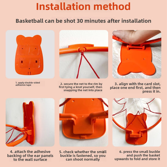 Foldable No-Drill Basketball Hoop for Home Use