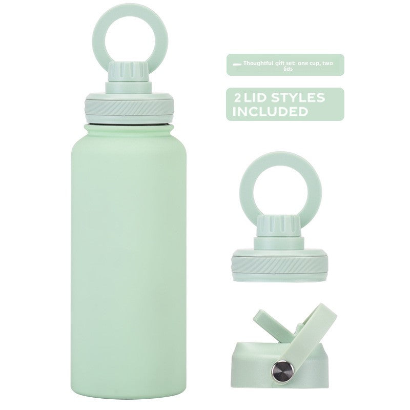 Large capacity straw thermos flask