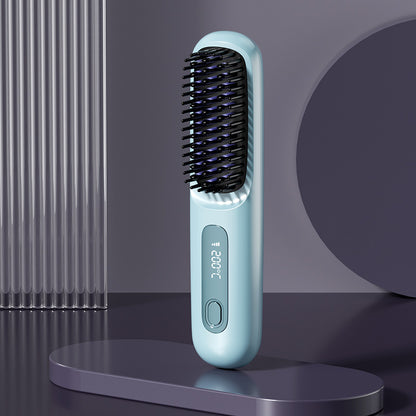 LCD Display USB Rechargeable Ceramic Hair Straightener Comb