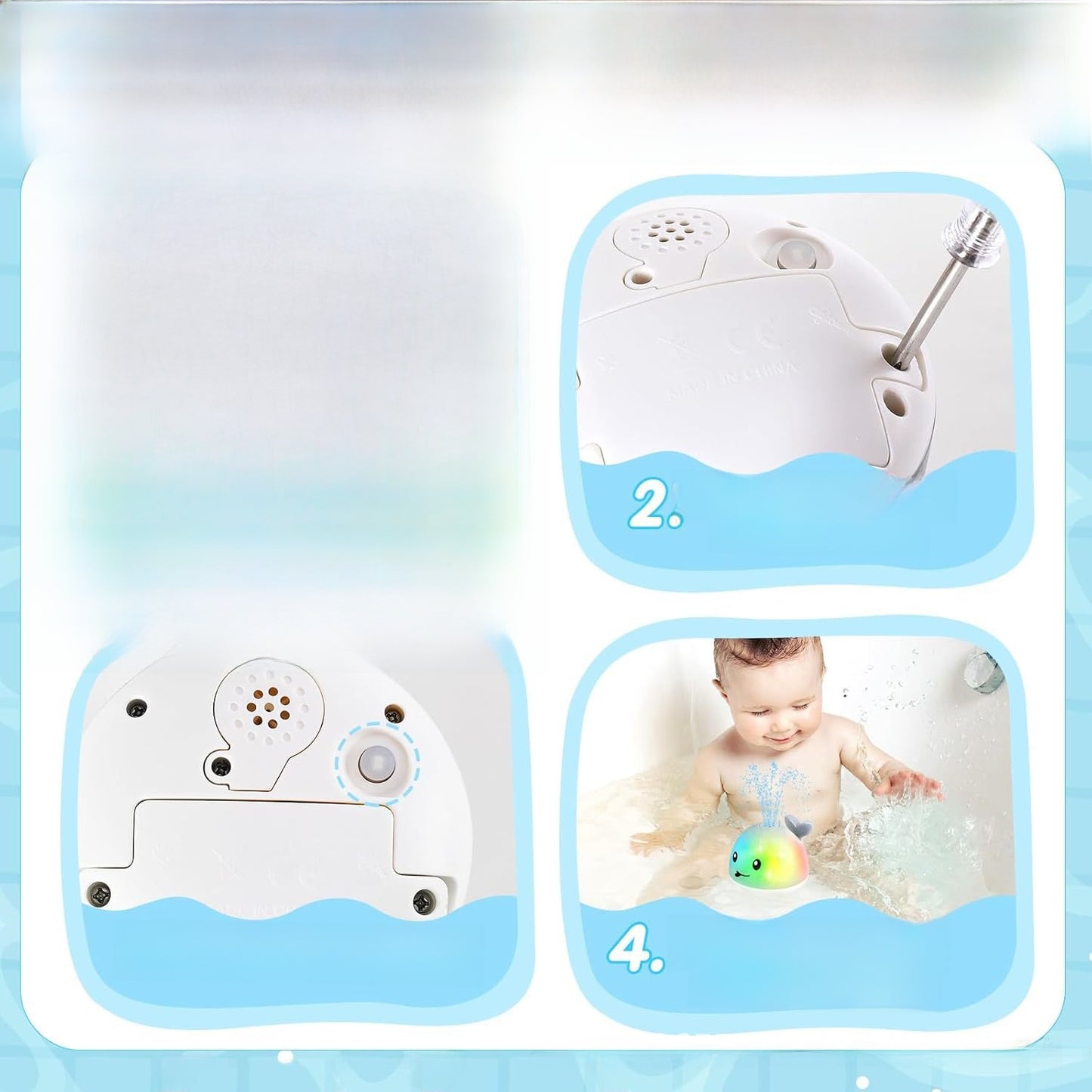 Electric water spouting whale toy