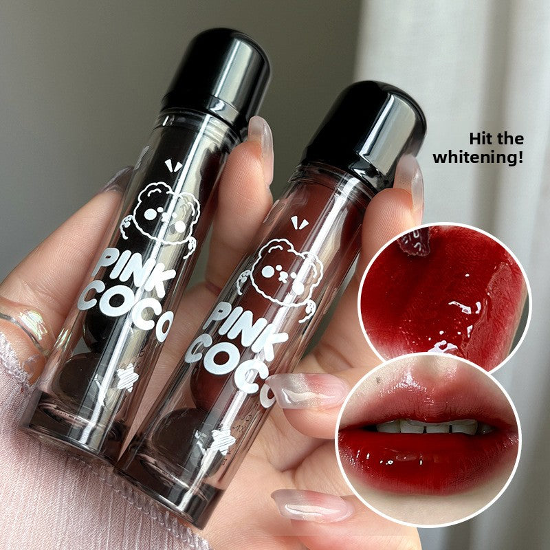 PINKCOCO bear doodle mirror lip glaze