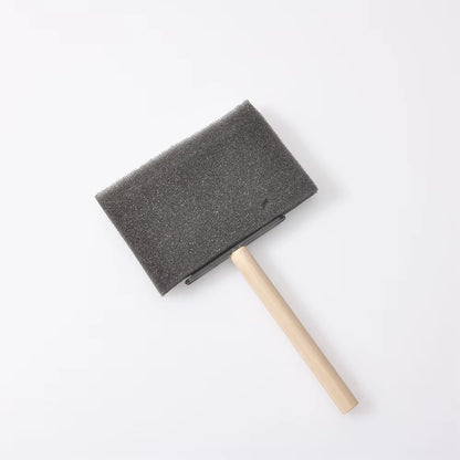 4Pcs/Pack Wooden Handle Foam Paint Brush Sponge Craft Art Craft Paint Brush Set Child Painting Sponge Foam Brushes