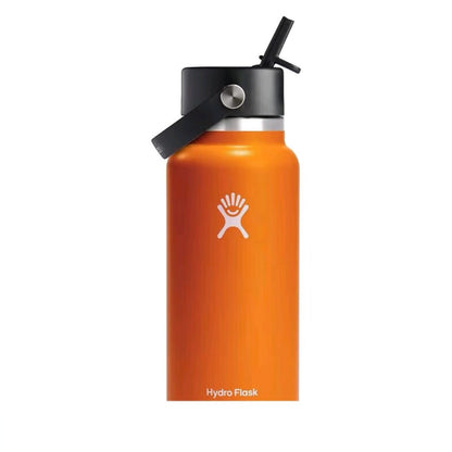 Portable Stainless Steel Thermos with Handle and Straw
