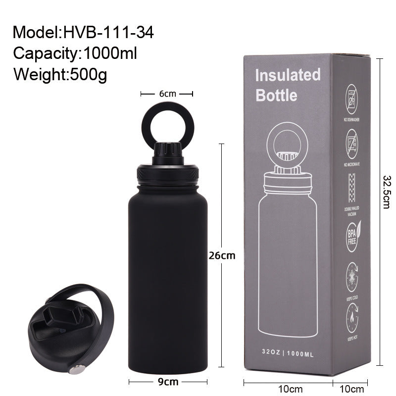 Large capacity straw thermos flask