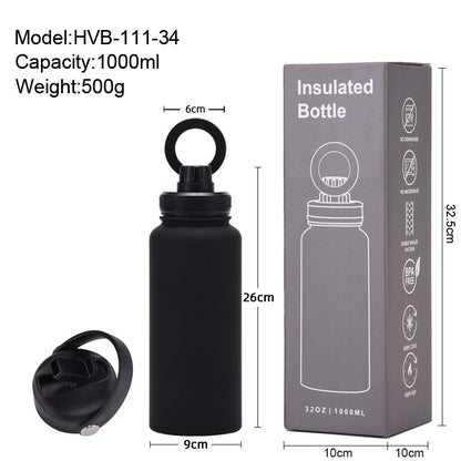 Large capacity straw thermos flask