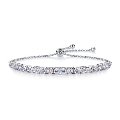 Adjustable Moissanite Tennis Bracelet Sterling Silver