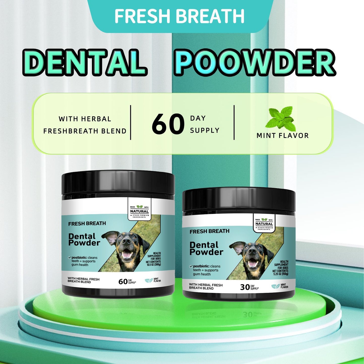 Pet tooth cleaning powder