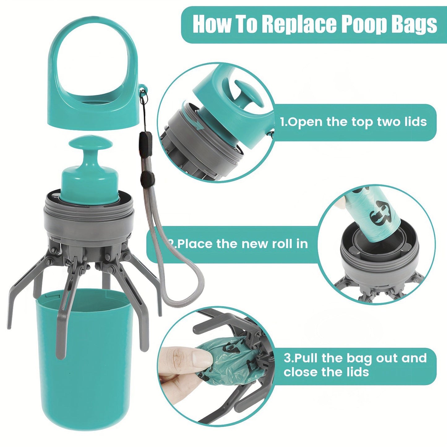 Portable pet poop picker