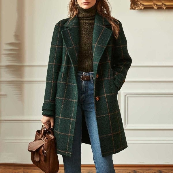 Long-sleeved button-down coat