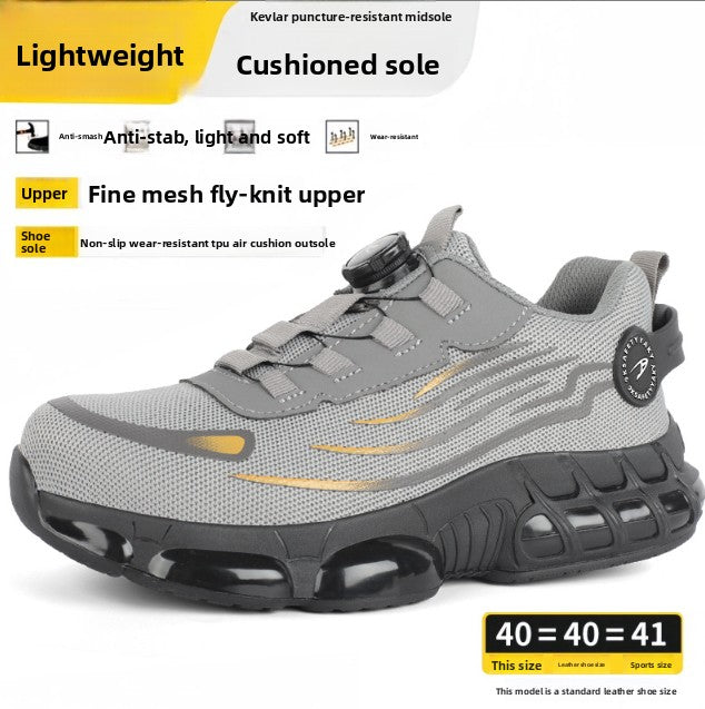 Lace-free work safety shoes