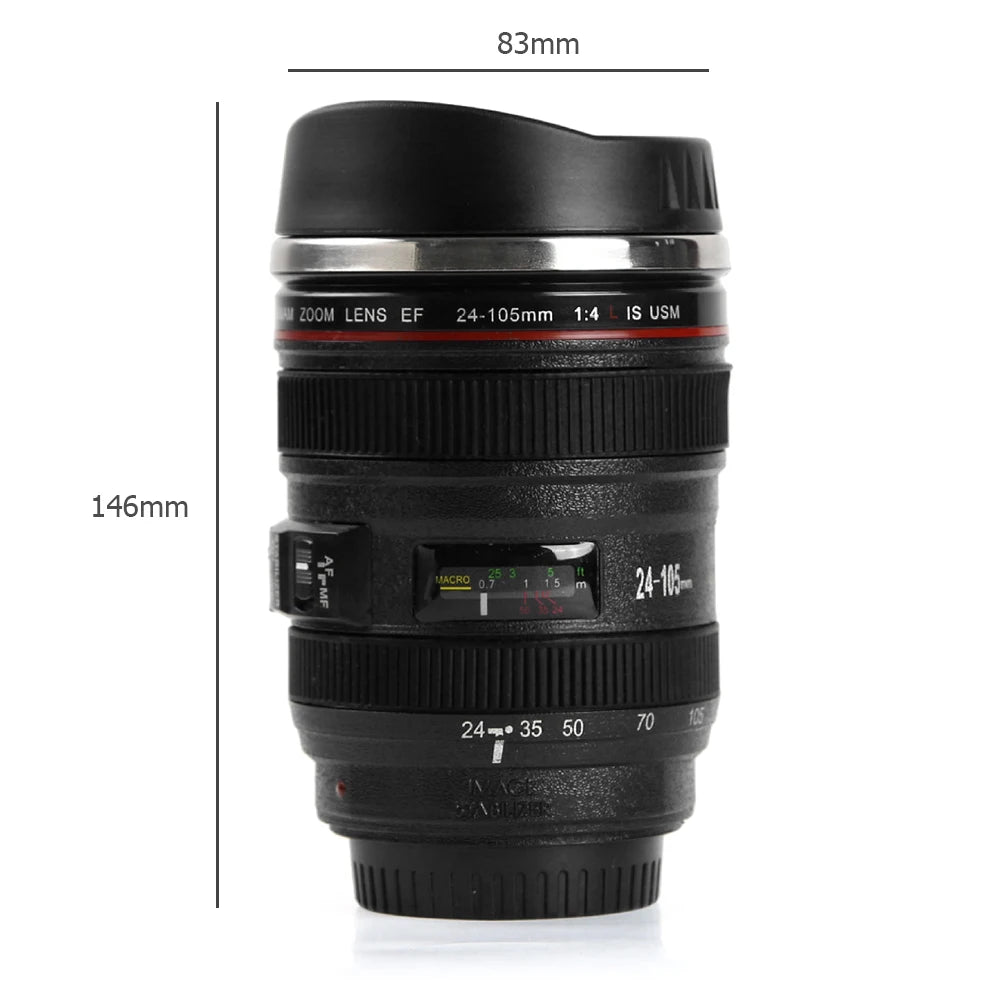 Stainless Steel SLR Camera Coffee Lens Mug Camera White Black Coffee Mug Coffee Cups Creative Emulation Mug Gift 50-400Ml
