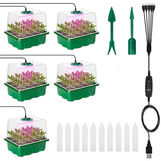 Thickened Plastic Seedling Pots with LED Grow Lights
