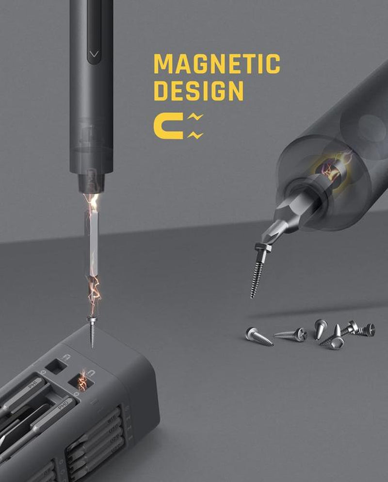 Fanttik E1 MAX 3.7V Mini Electric Screwdriver 50-In-1 Magnetic Bits 5/32''Hex Magnetic Storage, Repair Tool Set for Phone Camera Laptop - Hardware Cordless