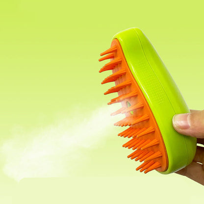 Multiple pet spray massage brushes