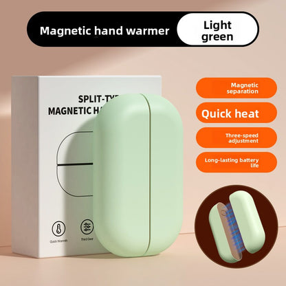 Magnetic suction electric hand warmer