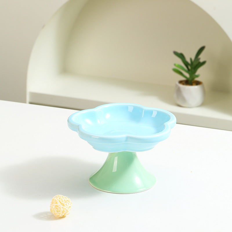Creative Flower Ceramic Pet Bowl