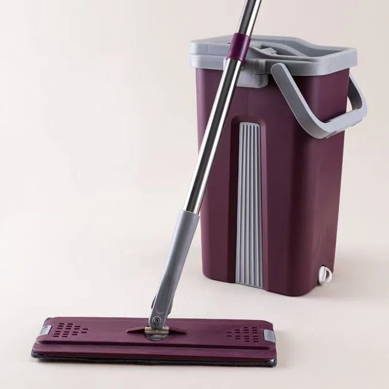 Scraper-Free Flat Mop with Bucket