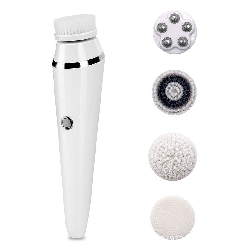 Multifunctional Electric Facial Cleansing Brush with 4 Heads