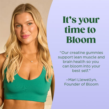 Bloom Nutrition Creatine Gummies - Energy, Cognitive Health & Post-Workout Muscle Recovery Promotes & Muscle Improves