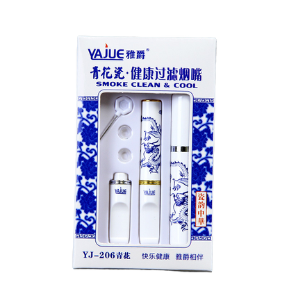 Blue and flower cigarette holder filter