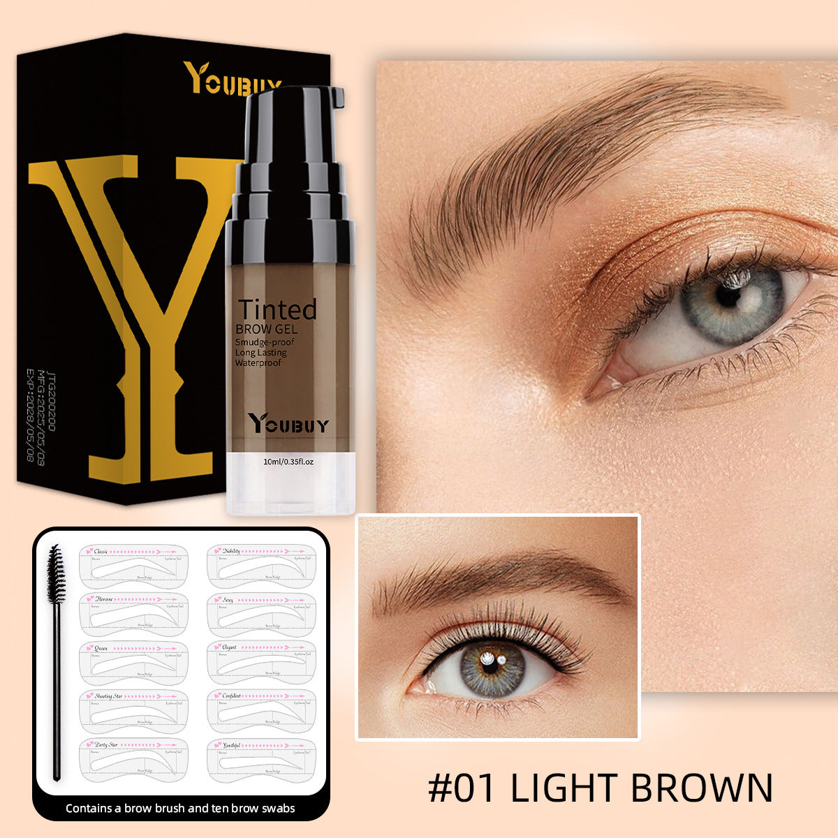 Waterproof Quick-Dry Eyebrow Cream Kit