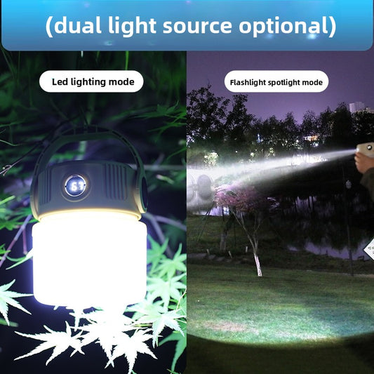 Solar-powered outdoor rechargeable camping light