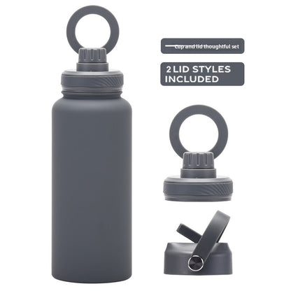 Large capacity straw thermos flask