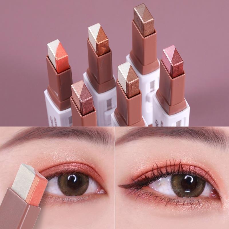 Dual-Color Eyeshadow Pen with Glitter and Matte Finish