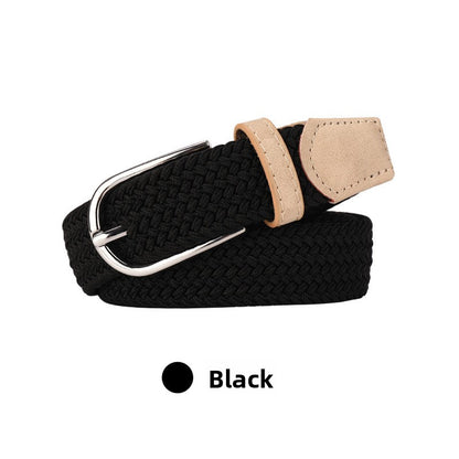 Adjustable Elastic Braided Canvas Belt